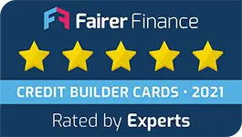 Fairer Finance award logo - Credit Builder Cards 2021, Rated by Experts